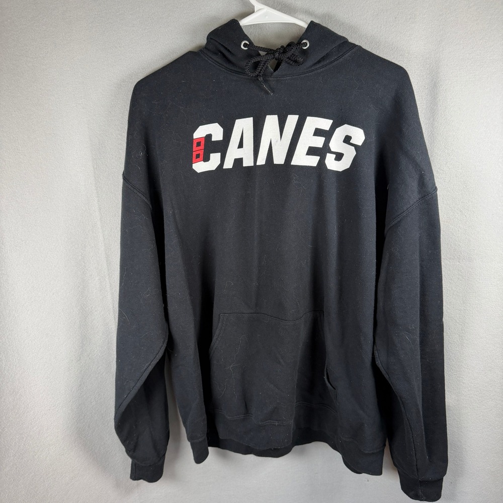 Carolina Hurricanes Hoodie Men XL Black Canes Graphic Cotton Fleece NHL EUC